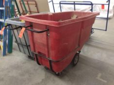 Rubbermaid 1 cubic yard capacity dump hopper and Maxi Movers 1/2 cubic yard dump hopper