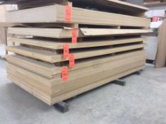 Lot of (2) 4' x 8' x 1" red oak veneer MDF