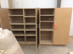 Custom wood storage cabinet, 8' long