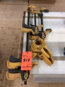 Lot of Quick-Grip clips and clamps including (2) 24" bar clamps (1) 18" bar clamp (1) 6" bar clamp (