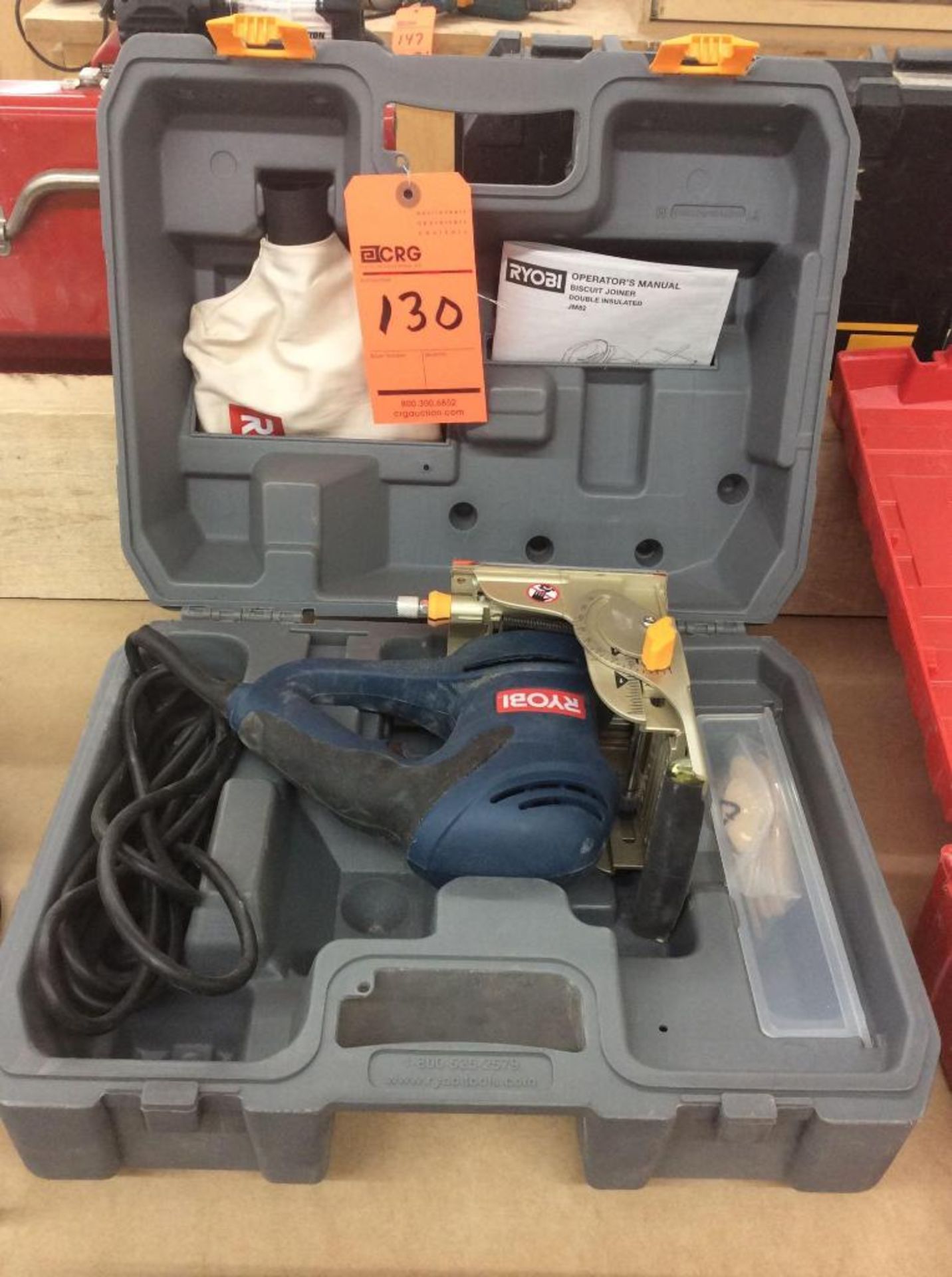 Ryobi double insulated biscuit joiner, mn JM82, with case