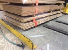 Lot of (11) 4' x 8' x 1/2" white oak P/S MPX