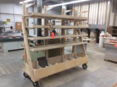 Lot of (2) custom portable wood storage racks