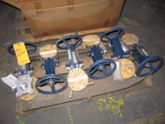 Lot of Fabri-valve gate valves: (6) 2" stainless, new