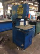 Grob vertical band saw, mn RW-B, sn 15968, 3" x 18" throat, 3 phase, with blade welder attachment