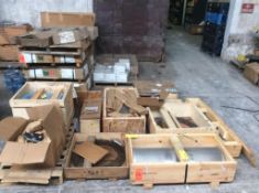 Lot of Voith and GL&V parts including screens, diaphragms, plate jaw arm, reject screens, and shaft,