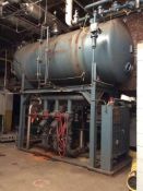 BFS Industries boiler, dearator boiler feed water storage tank, (3) Grundfos vertical pumps, 60 hp,