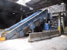 American Bailer Co. m/n 350 horizontal bailer, top feed, 100 hp motor, 22' trough feed conveyor with