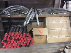 Lot of asst stainless steel flex hoses