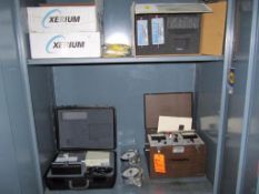 Lot of assorted inspection equipment, double end grinder, misc. tooling, contents only of (4) cabine