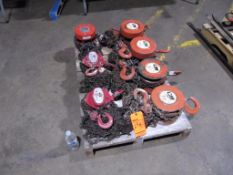 Lot (7) assorted chain hoists including: (5) 2 ton, and (2) 1 ton