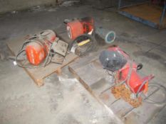 Lot of (3) hoists includes: (2) 3 ton, (1) 1 ton, electric with pendant controls