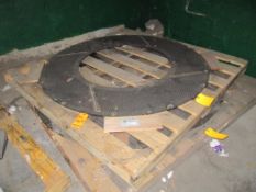 Lot of Black Clawson extraction plates, stainless, (1) 70" outer, 39.5" inner dia., (1) 80" outer, 5