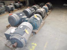 Lot of (8) assorted 100 hp motors, (1) 200 hp