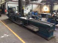 American lathe s/n 50647, 32" x 18' between center, tail stock, compound slide table, center rest, 3