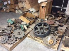 Lot of misc parts including gears, fly wheels, connectors, couplings, etc