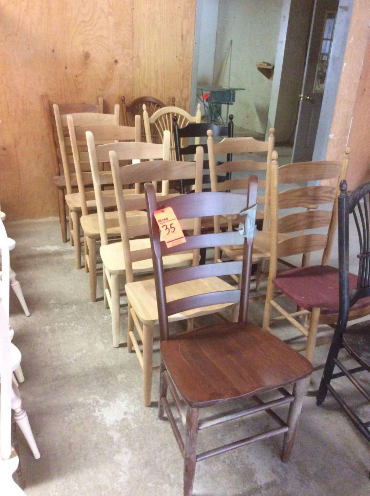 Lot of assorted wood chairs