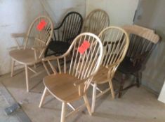 Lot of (6) assorted wood chairs