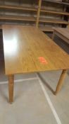 36" X 72" oak table with golden finish (NEW)