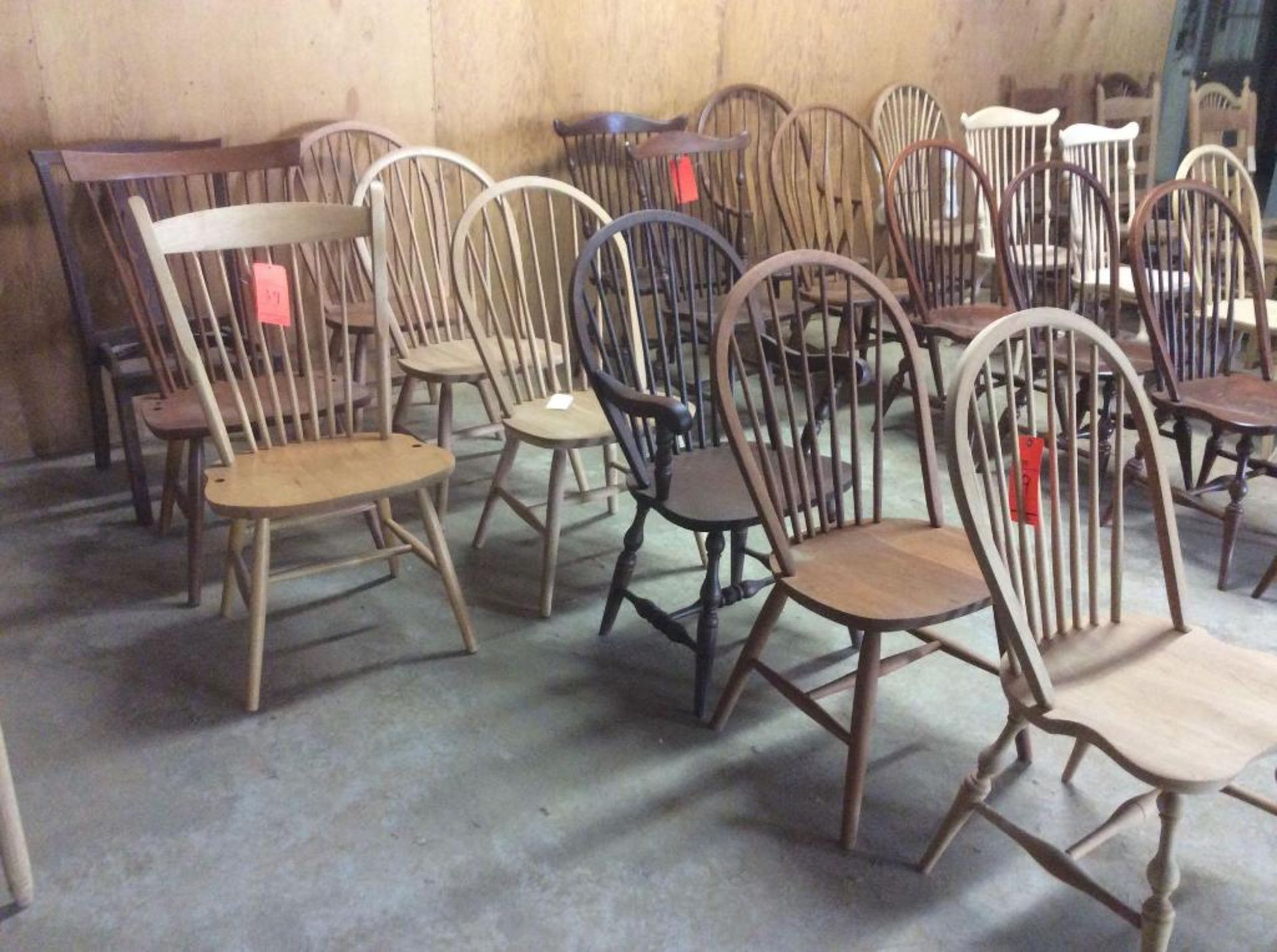 Lot of (9) assorted wood chairs