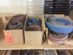 Lot of (59) assorted 1"-3" x 180" sanding belts