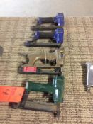 Lot of (4) assorted pneumatic staplers