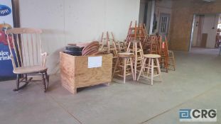 Lot of assorted unfinished wood stools
