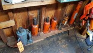 Lot of (6) assorted hydraulic bottle jacks