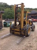 Dixie DMH-12RT rough terrain forklift, 12,000# capacity, single stage mast, diesel, SN 200056. Late