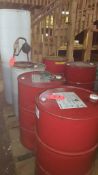 Lot of assorted 55 gallon drums of lubricants, including one and a half drums of BioFlo AW32 biodegr