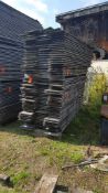 Lot of approximately (120) pieces, 10 ft x assorted widths, wide pine, air-dried, (2) lifts