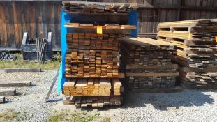 Lot of assorted #2 rough cut, kiln-dried, pine approximately (240) pieces, 1 inch x 4 inch x 8 feet,