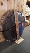 Lot of (6) assorted heavy duty saw blades, 3 ft -4 ft diameter.