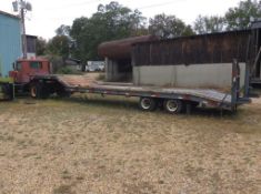 2005 Kaufman 42' drop deck trailer, tandem axle, 55,000 GVWR, 5th wheel hitch, with wood deck, VIN:1