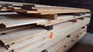 Lot of assorted, kiln-dried, rough cut, pine lumber includes (22), 1 x 8 x 16' select, (19), 1" x 10