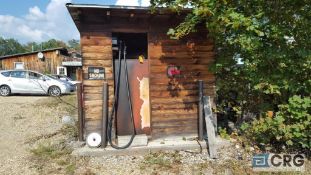 Diesel Fuel tank with pump, approximately 36" x 72" x 64" high, with Tuthill electric pump with shed