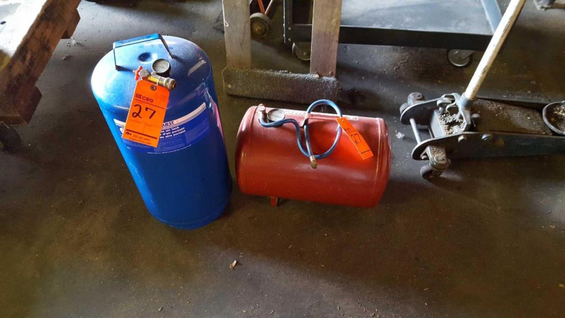 Lot of two assorted air tanks, portable, (1) Midwest products the other