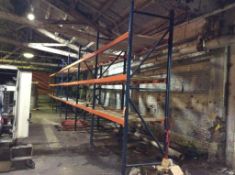 Lot of pallet racking consisting of 16 sections with (21) 12' x 42"uprights 3" x 2 1/2", (10) 10'