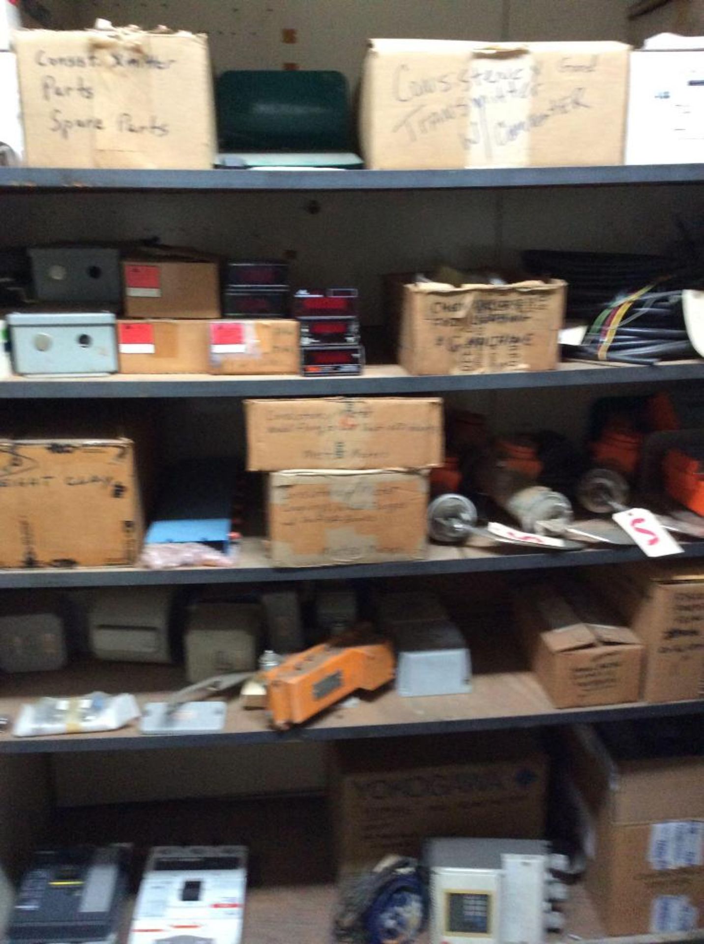 Lot of asst. parts and electrical components CONTENTS OF SHELVING AND RACKING IN CAGE - Image 4 of 7