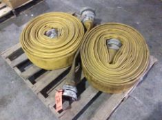 Lot of (2) 6" nylon water hose, approx 100' long