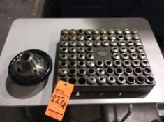 Sjogren 5C collet lathe fixture with 72 asst 5C collets