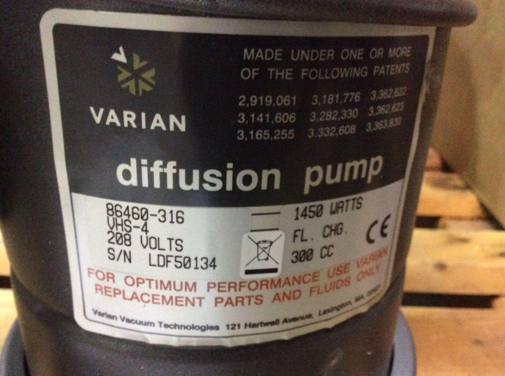 Lot of (2) Varian 6" diffusion pumps, mn VHS-4 / 86460-316 - Image 2 of 2