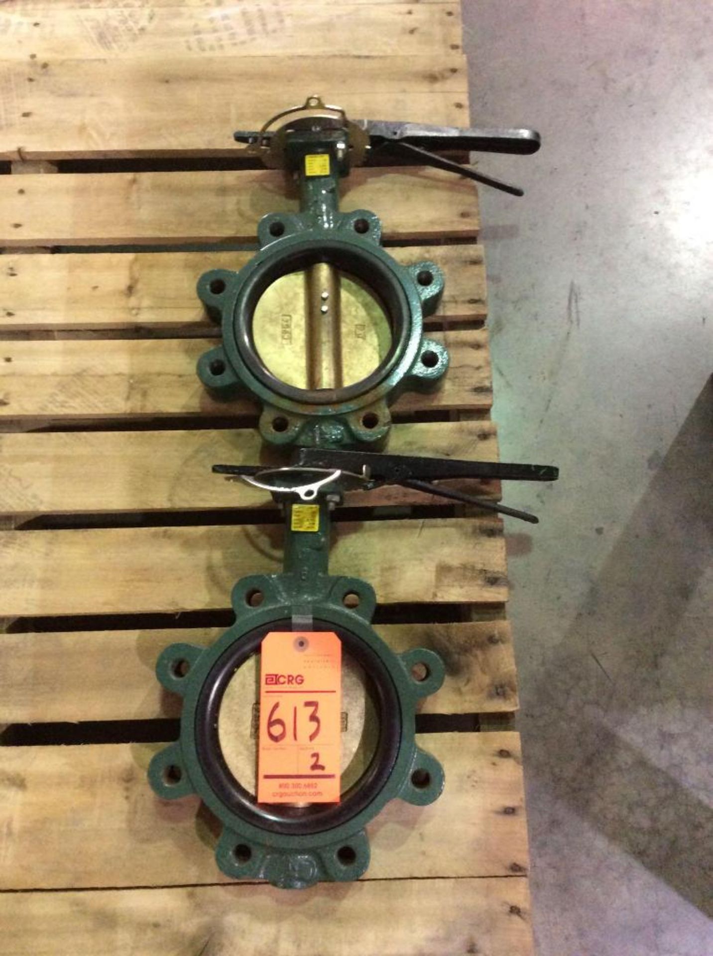 Lot of (2) Center Line 6" manual butterfly valves, 200 psi