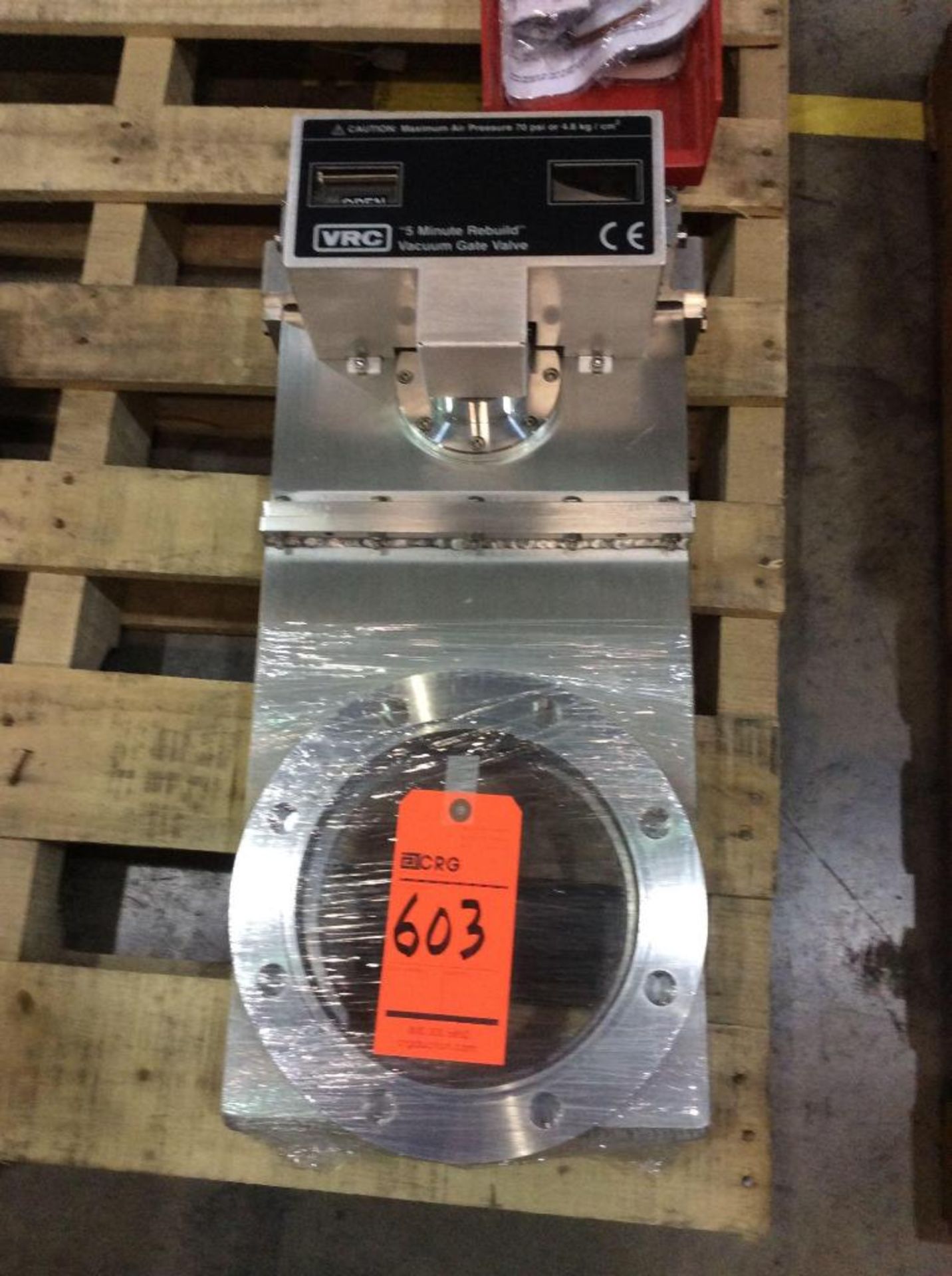 VRC 8" stainless steel vacuum gate valve with 5 minute rebuild, mn LPWA6ASAN120VEP115LSS