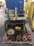 Ridgid portable pipe threader, mn 1822-I with foot pedal controls, and dies