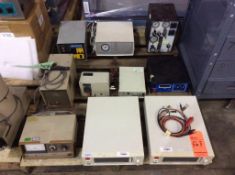Lot of asst laboratory electronics and testers, cleaners, and controllers