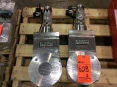 Lot of (2) VRC 3" stainless steel pneumatic gate valves, mn ENDSTD3ASAN120VEP24DLSE
