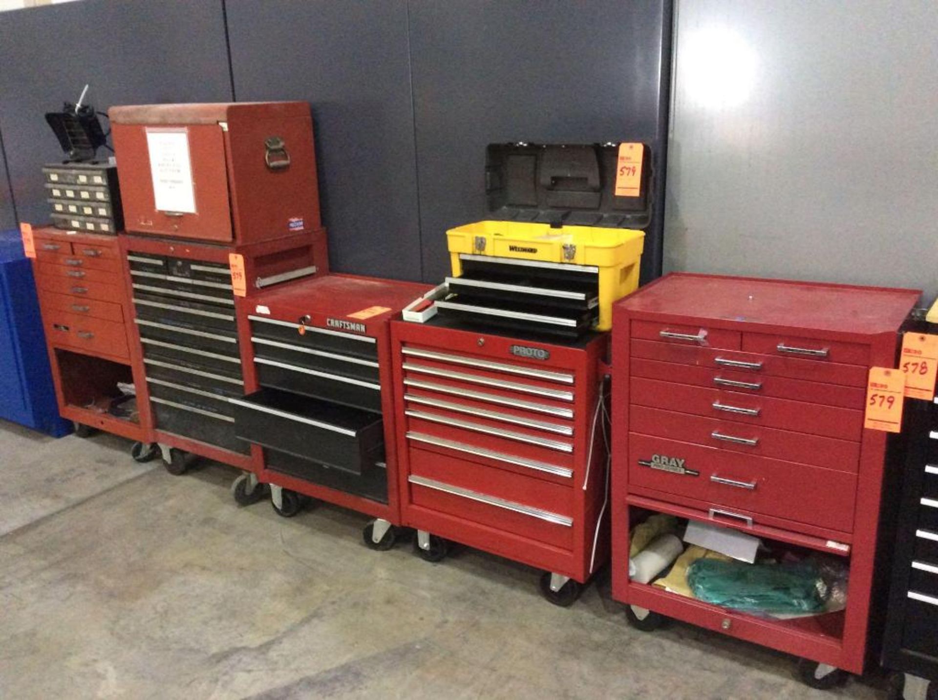 Lot of (5) asst portable tool boxes with misc hand tools - Image 2 of 5