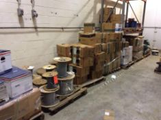 Lot of asst spooled wire, contents of 20 pallets