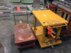 Lot of (2) asst port lift tables, 2000 lb cap, and 500 lb cap